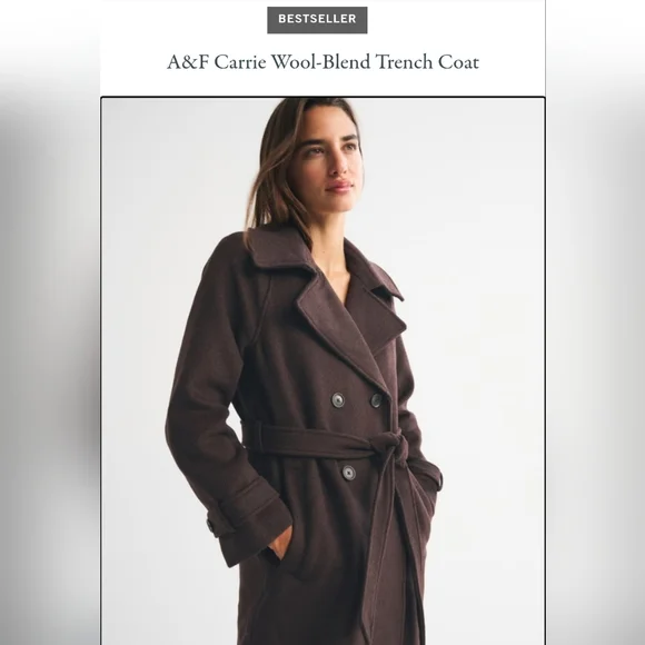 Abercrombie & Fitch Double-Breasted Wool-blend Coat in Dark Coffee - Picture 2 of 12